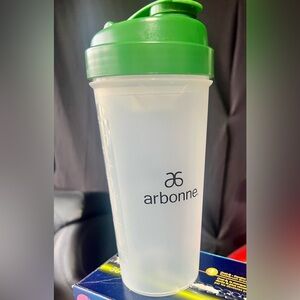 Arbonne Frosted Shaker with Green Lid